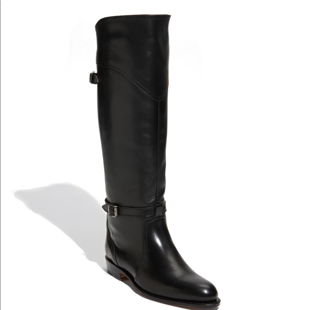 FRYE Dorado Black Leather Riding Winter Boot 6 - Picture 2 of 8